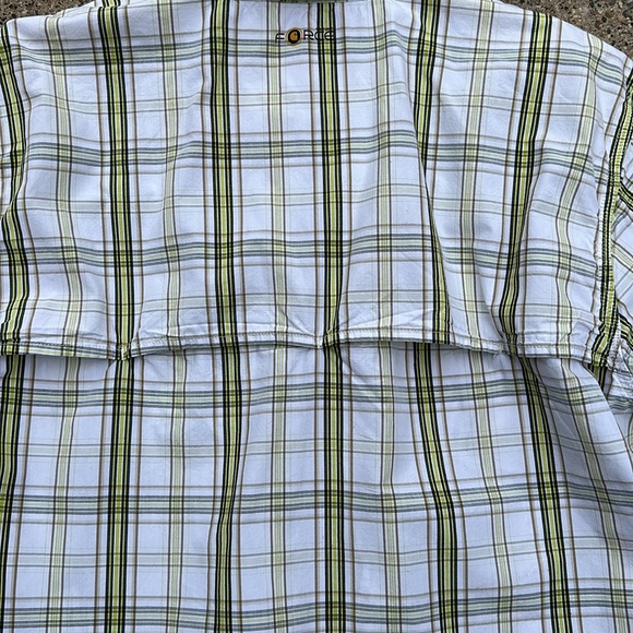 Carhartt Mens Large Green Plaid Vented Fishing Hiking Work Shirt Button Down - Picture 10 of 15